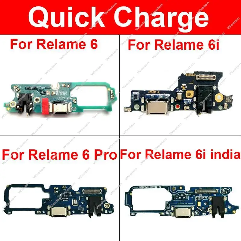 USB Charger Board Dock For Realme 6 6i 6S 6 Pro 6Pro USB Charging Jack Port Connector Board Flex Cable Replacement Parts