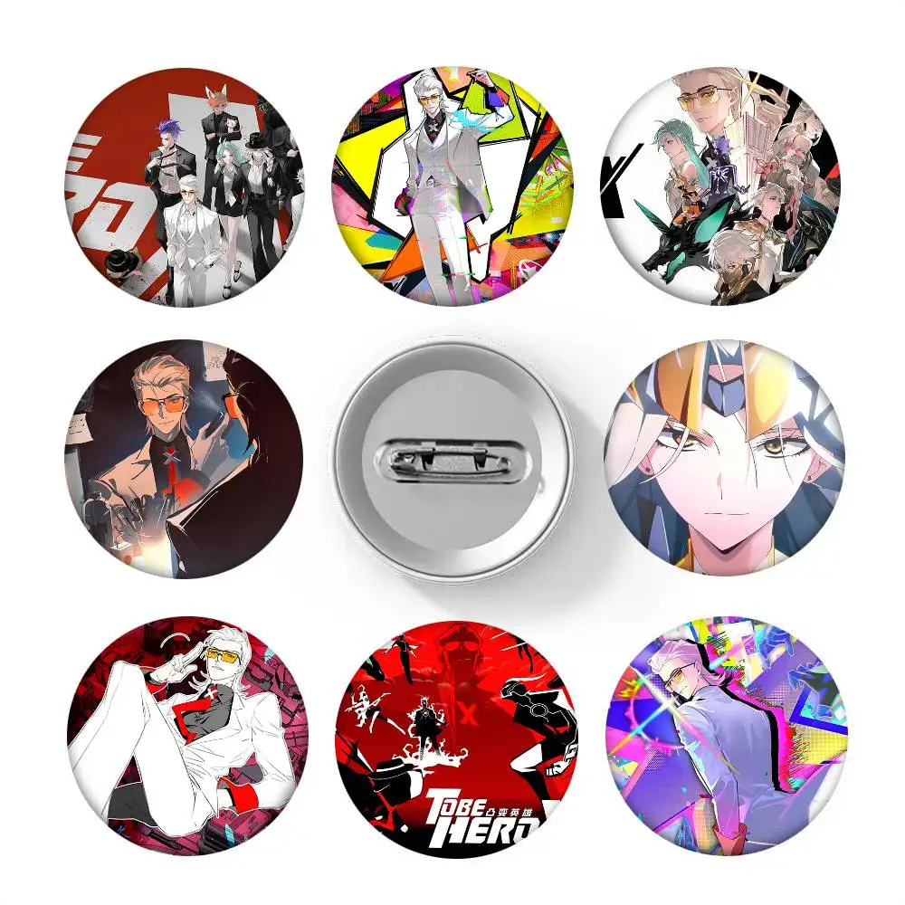 1 Stück beliebtes Anime-T-TO-BE-HERO-X-Abzeichen im Cartoon-Stil, Broschen für Rucksackdekoration, runde Emaille-Pins für Accessoires