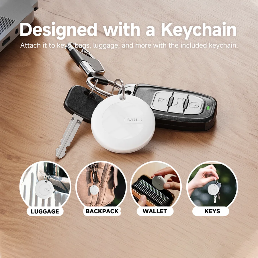 Pelacak Mobil Anti-Hilang MiLi LiTag/MiTag Khusus Android, Smart Tag BLE Kompatibel dengan Google Find My, Set 1/4 Buah