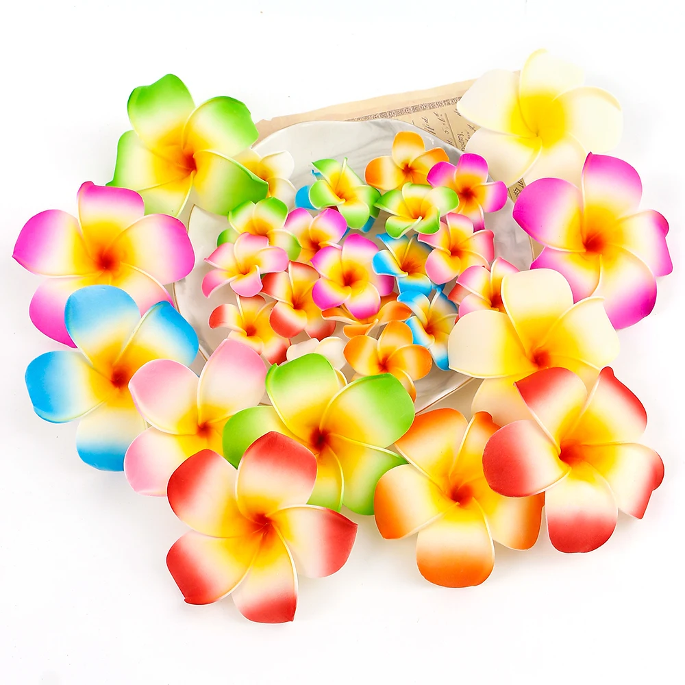 10PCs Foam Aritificial Flowers Heads For Home Decor Fake Flowers Hawaiian Beach Party Wedding Decoration Craft Gifts Accessories