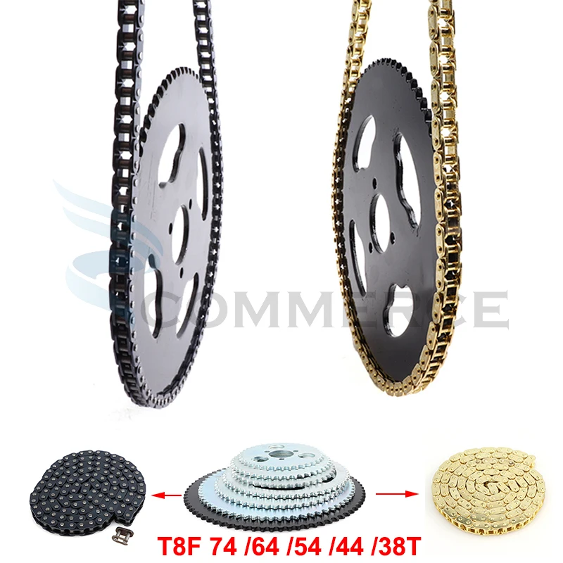 

Motorcycle T8F Chain 136 Links and 38/44/54/74T Teeth Sprocket For 47cc 49cc Mini Moto Scooter ATV Quad 2 Stroke Engine Parts