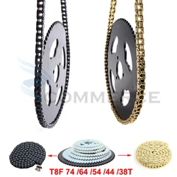 Motorcycle T8F Chain 136 Links and 38/44/54/74T Teeth Sprocket For 47cc 49cc Mini Moto Scooter ATV Quad 2 Stroke Engine Parts