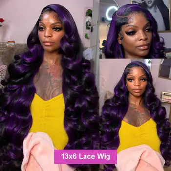 8 best sales Dunkelviolette Lace-Front-Perücke - №1