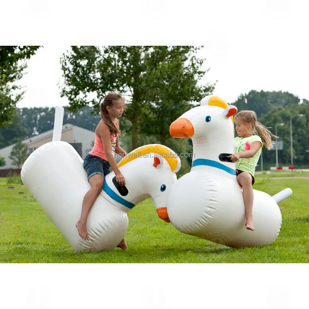 

Inflatables Unicorn Single Interactive Good Quality Airtight Horse for Kids Racing Game Inflatable Horse Racing Game Set