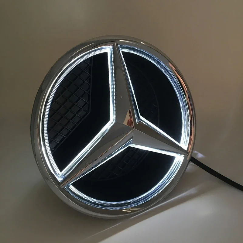 

for Mercedes Benz W447 V-class VITO W204 W212 glk c63 White Blue Red Light Car Front Grilled Star Emblem LED Illuminated Logo