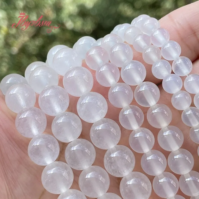 Natural White Agates Round Beads For DIY Jewelry Making Strand 15 inch Fashion Jewelry Beads For Bracelet Necklace Free shipping