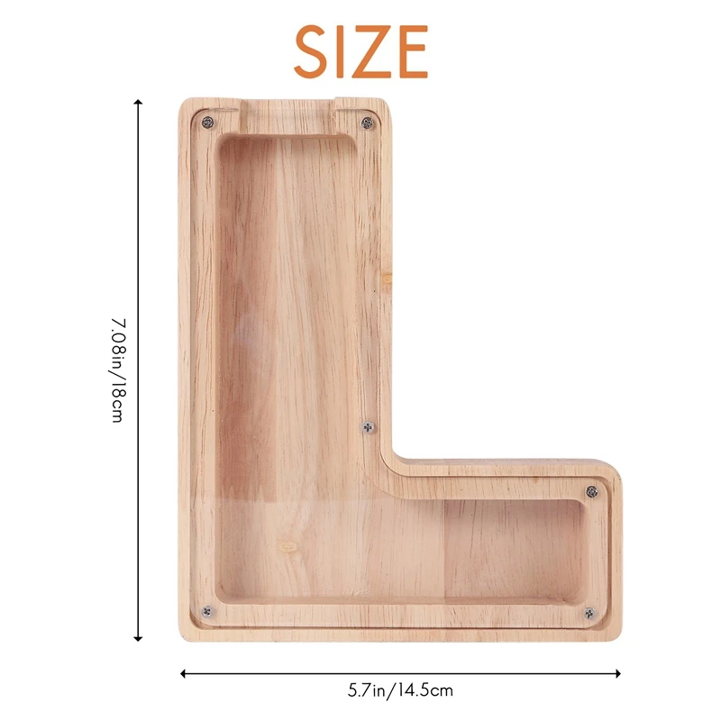어린이용 나무 맞춤형 돼지 저금통 장난감, 알파벳 돈 항아리 동전, 성인 저축 상자, 편지 장식
