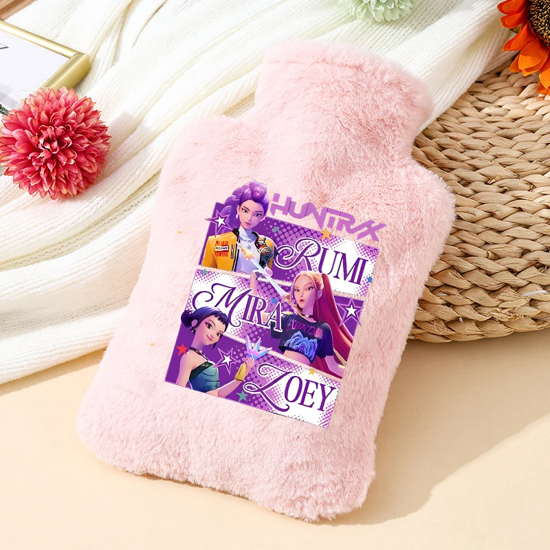 KPop شيطان الصيادين سعة كبيرة كيس الماء الساخن القابلة للإزالة زجاجة ماء ساخن المرأة البطن دفئا جهاز تدفئة محمول أكياس الماء الساخن الهدايا