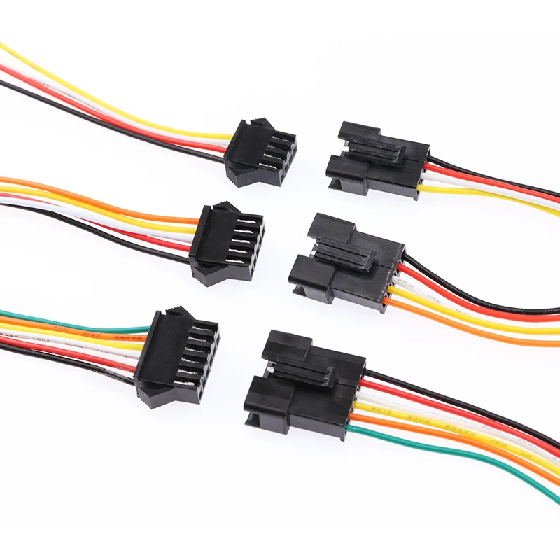 

5/10/50Pcs/lot SM2.54 SM 2.54mm Pitch 2P 3P 4P 5P 6P Male Female Plug Jack JST Wire Connector 22AWG Battery Charge Cable Adapter