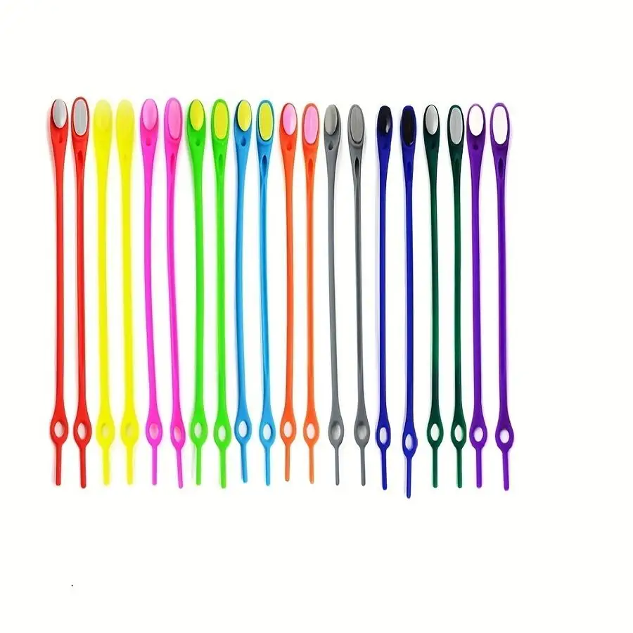 1/5/10/20/50/100pcs Cadarços Sem Laço para Tênis Esportivos, Cordões Elásticos de Silicone Coloridos Funny Positive Mini Items F