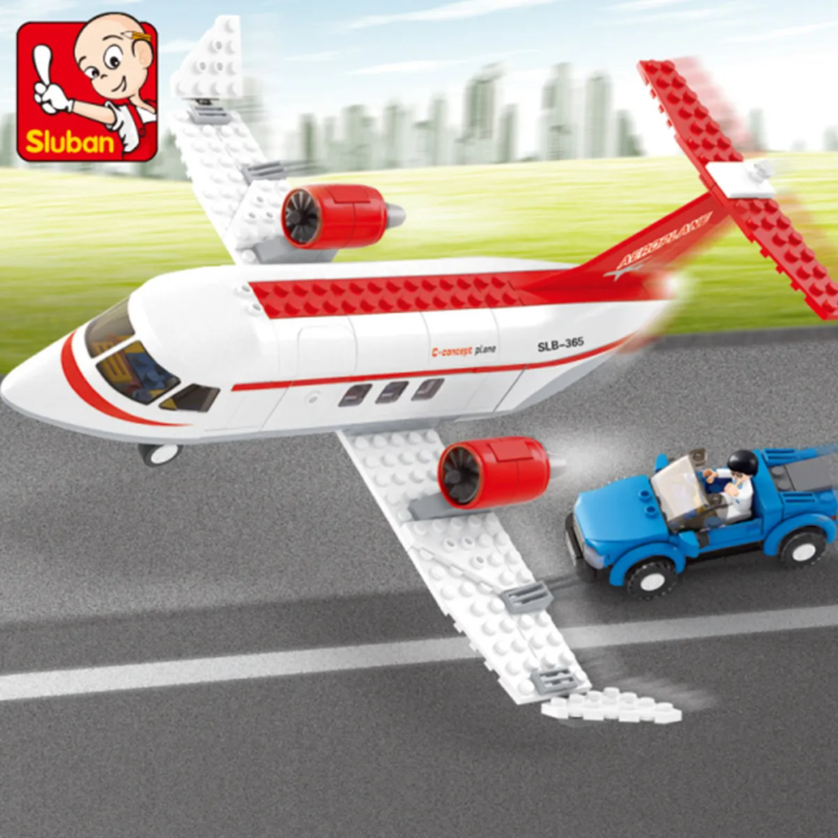 Sluban Building Block Toys Aviation Concept Plane 275PCS Bricks B0365 Compatbile With Leading Brands Construction Kits