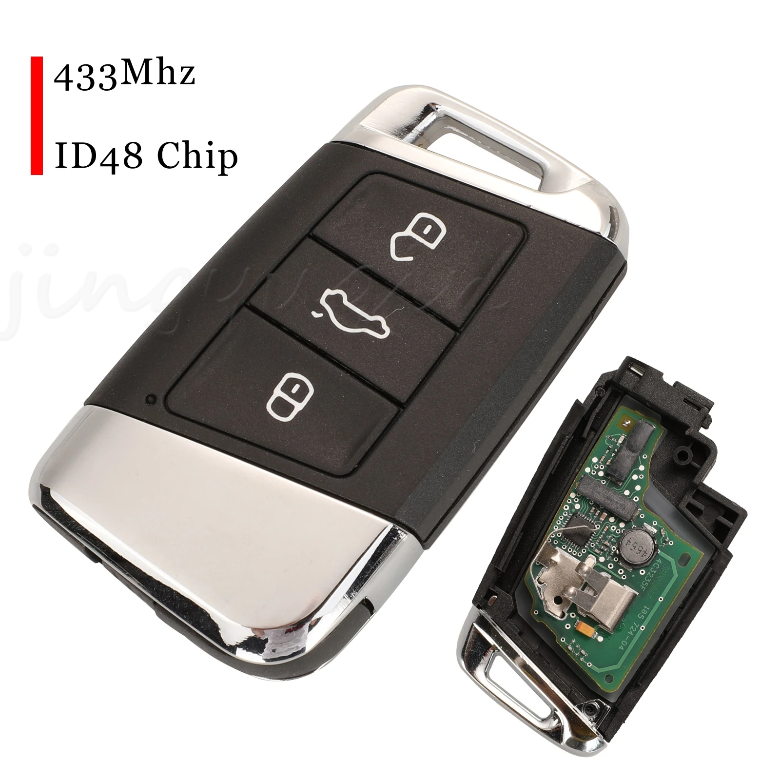 

jingyuqin 5pcs 3 Buttons Smart Remote Car Key For VW Magotan B8 Keyless-Go ASK MQB 315MHZ ID48 Chip