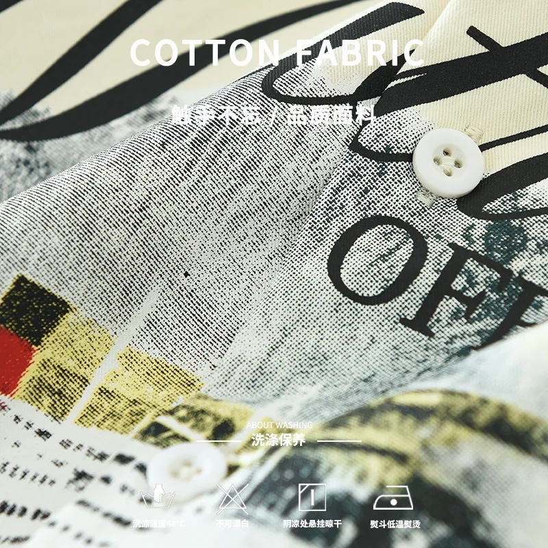 

Уличная одежда, корейская модная мужская рубашка с длинными рукавами и принтом, весна-лето, новые рубашки, топ из чистого хлопка, повседневная рубашка, куртки для мужчин