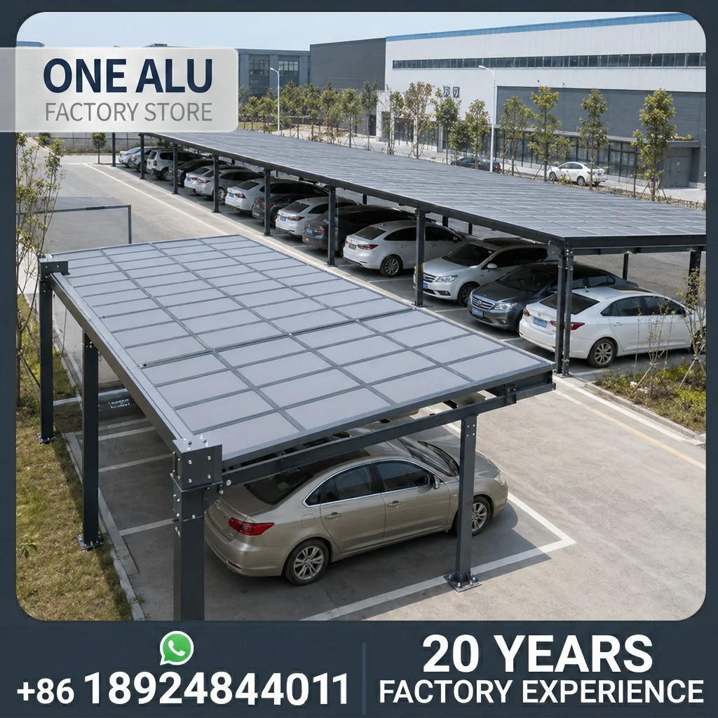 OneAlu SiteMax Carport: Large-Scale Commercial Parking Cover for Project Contractors with Modular Aluminum Alloy Framework