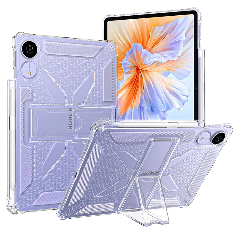 

Чехол с подставкой для HONOR Pad V9 11,5 дюйма, 2025, прозрачный мягкий силиконовый чехол из ТПУ, противоударный чехол с гнездом для ручки