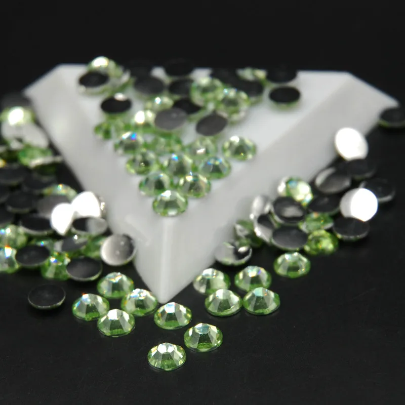 2MM 3MM 4MM 5MM 6.5MM Promotion Peridot Colors Acrylic Crystal Non Hotfix Flatback Rhinestones Gule On Stones DIY Decoration