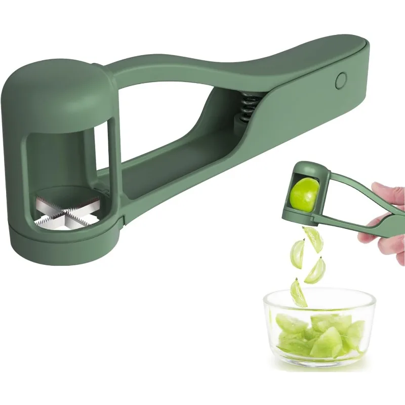 Juego de cocina para niños, rebanador de frutas y tomate, herramienta cortadora con divisor de uva para niños pequeños, dispositivo seguro para clase de cocina, regalo Montessori