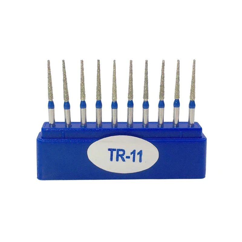 10Pcs/Box Dental Diamond Bur FG High Speed Burs TR SERIES for Teeth Polishing 1.6mm