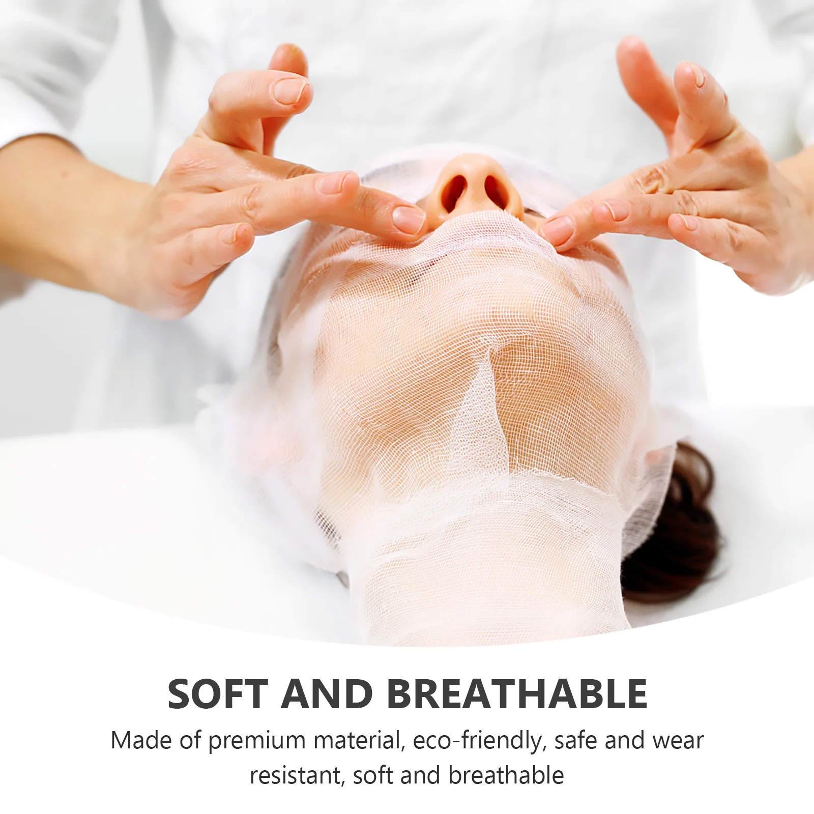 

100Pcs Premium Face Gauze Soft Breathable Beauty Salon Mask White Skinfriendly Ecofriendly Durable Professional Home Travel Use