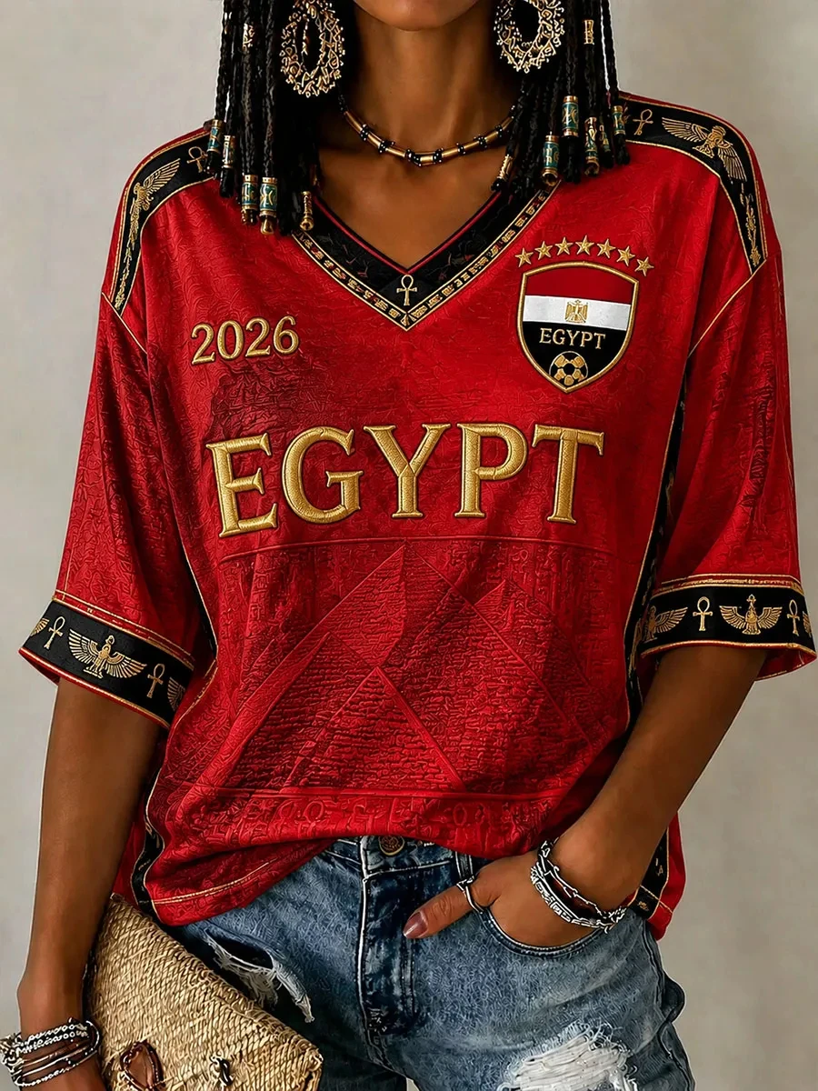 2026 New Egypt 3D Printed Football Jersey  Family Matching T-shirt Suitable for Daily and Training Wear Quick Drying Sweatshirt