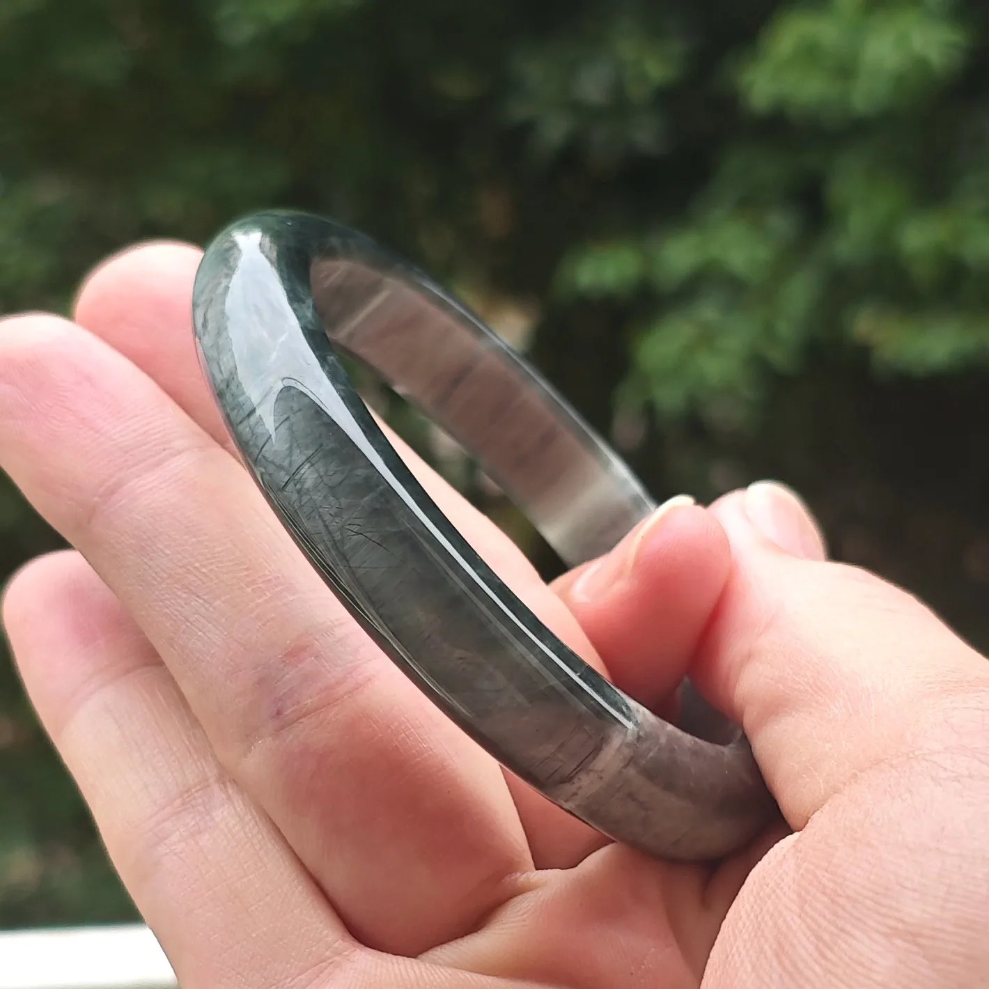 Hawks Eye Solid Bangle Natural High Luster Blue Tiger Eye Gemstone Bracelet Fine Crystal Wristband Present Aesthetic Jewelry