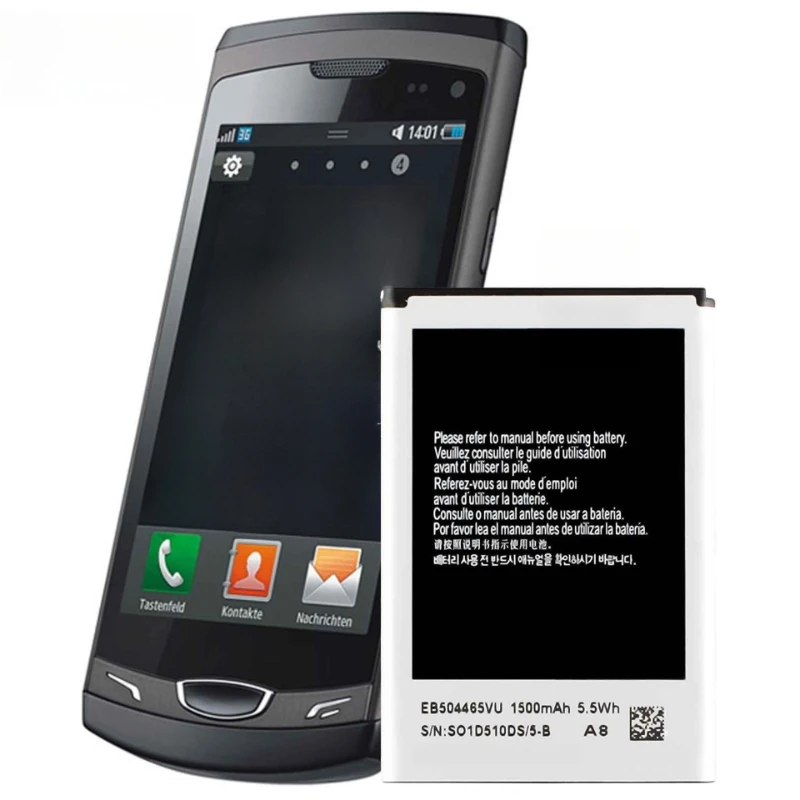 Nueva batería de teléfono EB504465VU 1500mAh para Samsung Galaxy B6520 Omnia PRO5 i8910 b7330 i8700 i5800 b7300 I5801 S8500 S8530