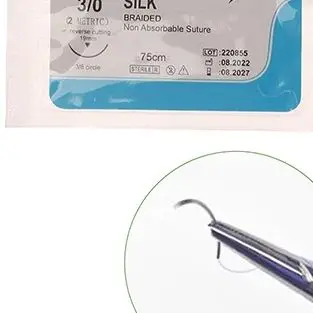 

10Pcs 2.0/3.0/4.0 Silk Nylon Monofilament Medical Thread Needle Surgical Suture Training Thread Suture Practice Kit