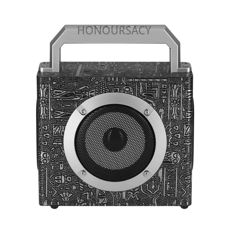 

Newest Wooden Wireless Bluetooth Speakers Portable Outdoor Subwoofer High-power Square Dance Boombox Support U Disk TF Card AUX