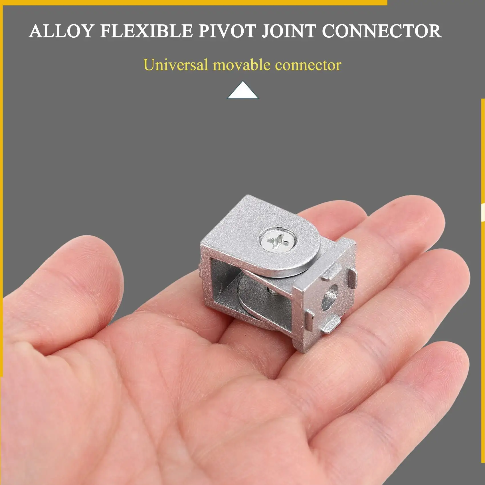 Conector de junta de pivô flexível de liga A92P 2 tamanhos para perfil de extrusão de alumínio padrão da UE 2020