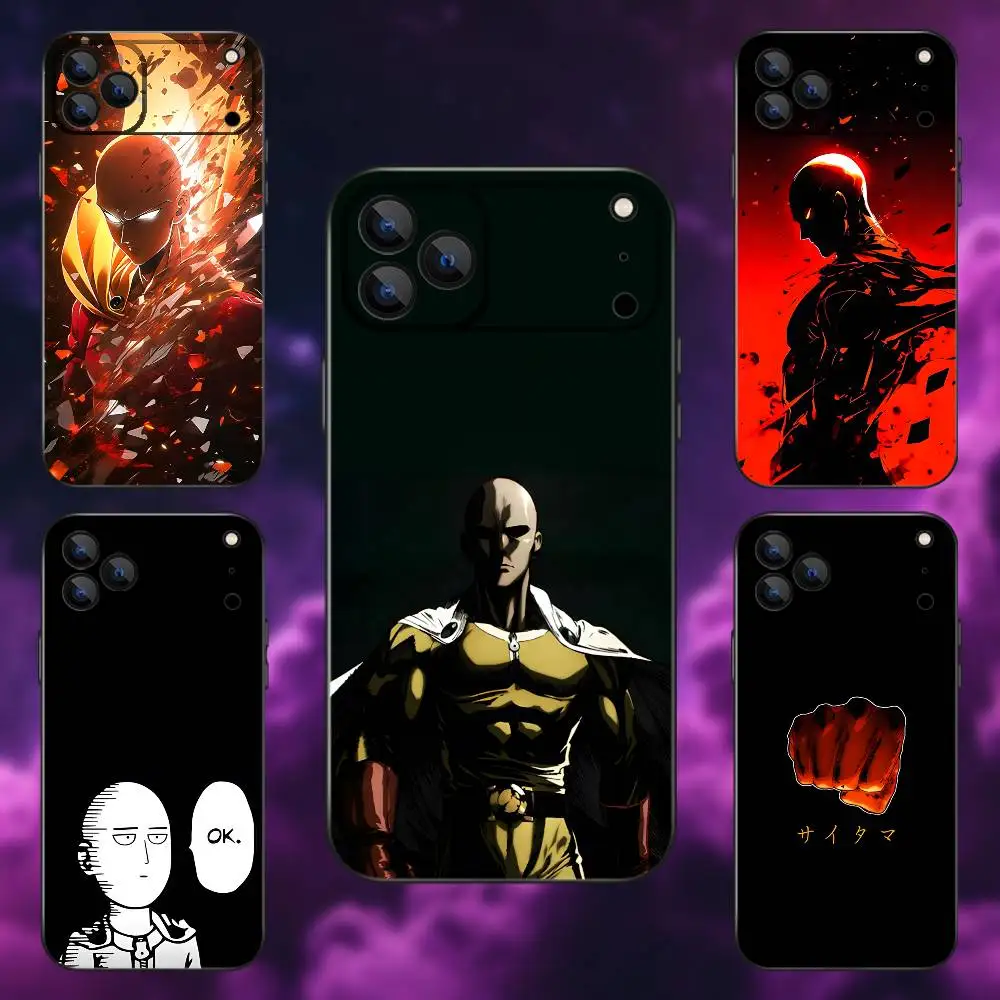 

O-One P-Punch Anime Phone Case For iPhone 17,16,15,14,13,12,Pro,Max,Plus,E,SE4,Air,Mini Black Soft Box