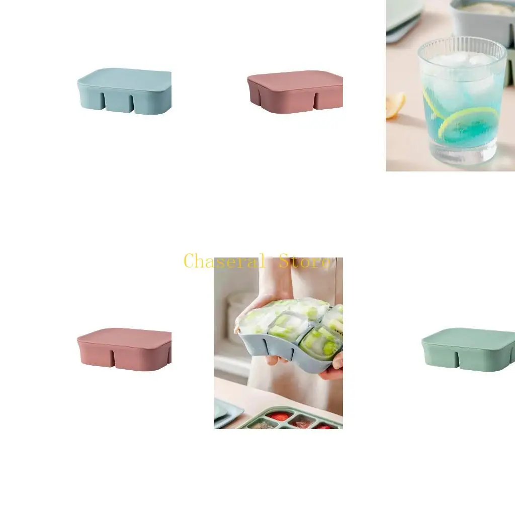 

E7CE Silicone Baby Storage Box with 6 Sections Microwave Safe Baby Container Simple Use for Convenient Separation