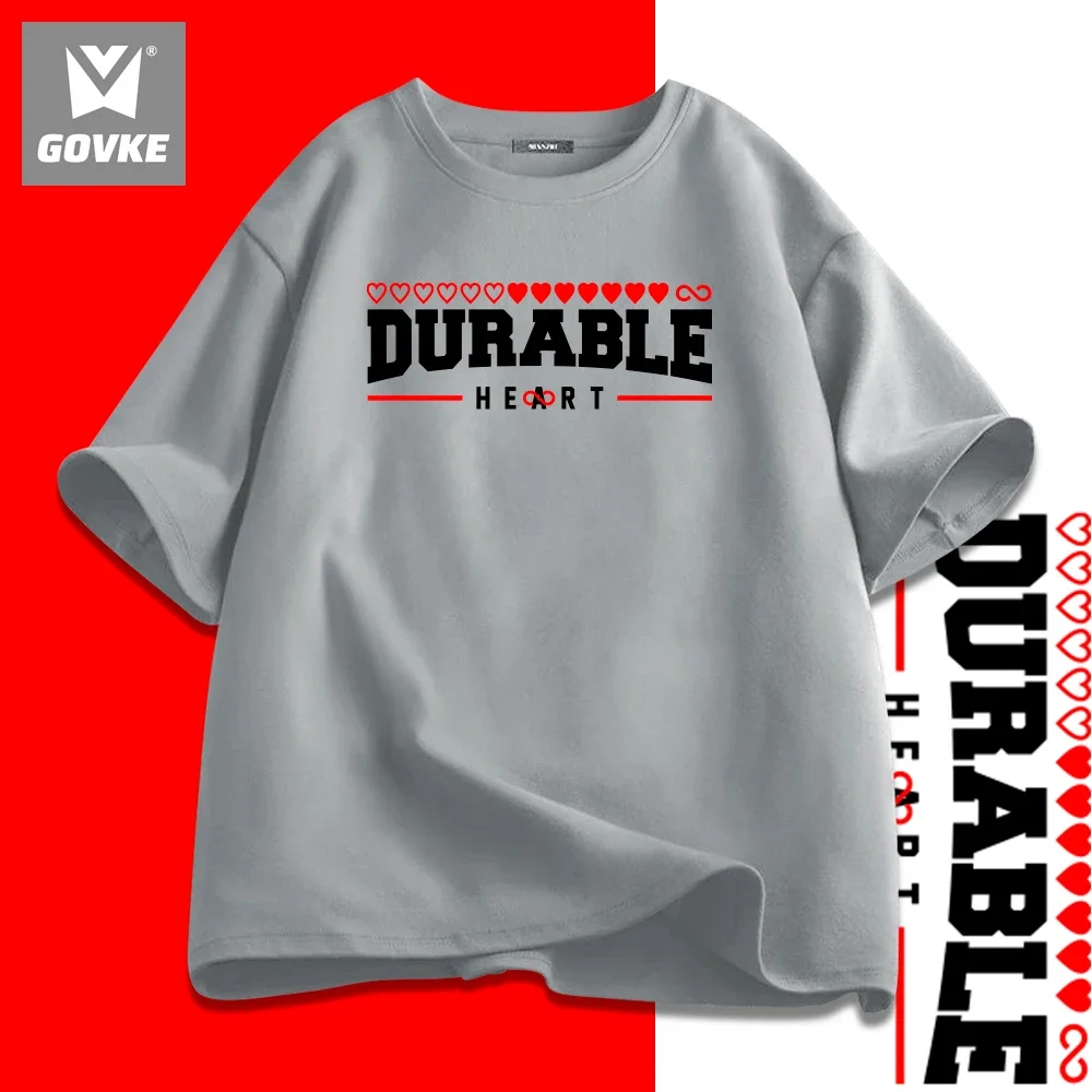 Durable Loving Heart Heart Word Printed T-Shirts Trendsetter Clothing 100%Pure Cotton Unique Design Fashion Loose T Shirts