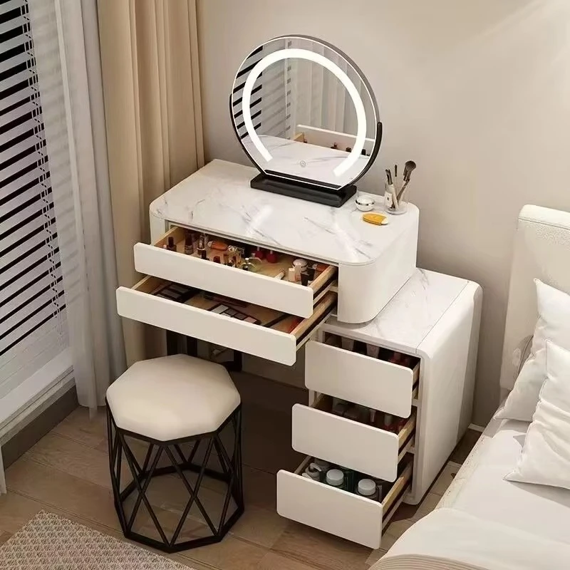 

High Quantity Bedroom Furniture Storage Charging Smart Bluetooth Makeup Wireless Dresser Dresser with Diode Mirror