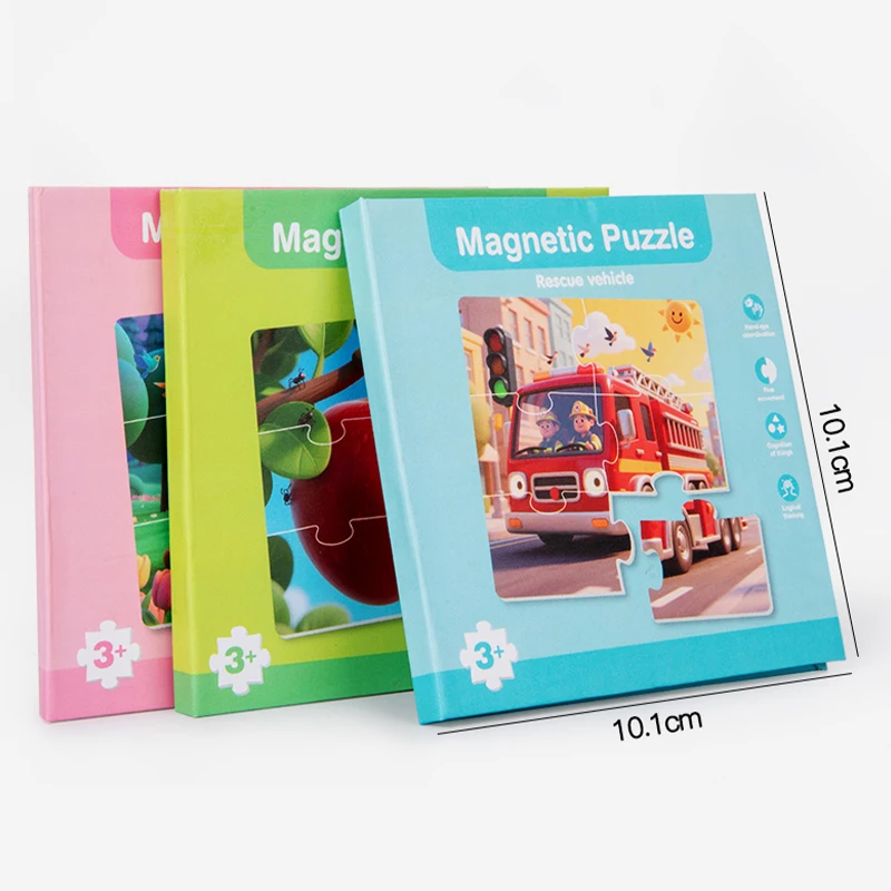 Quebra-cabeças magnéticos jogos para crianças ocupado silencioso dos desenhos animados tráfego animal quebra-cabeça livro montessori brinquedos educativos presentes precoces das crianças