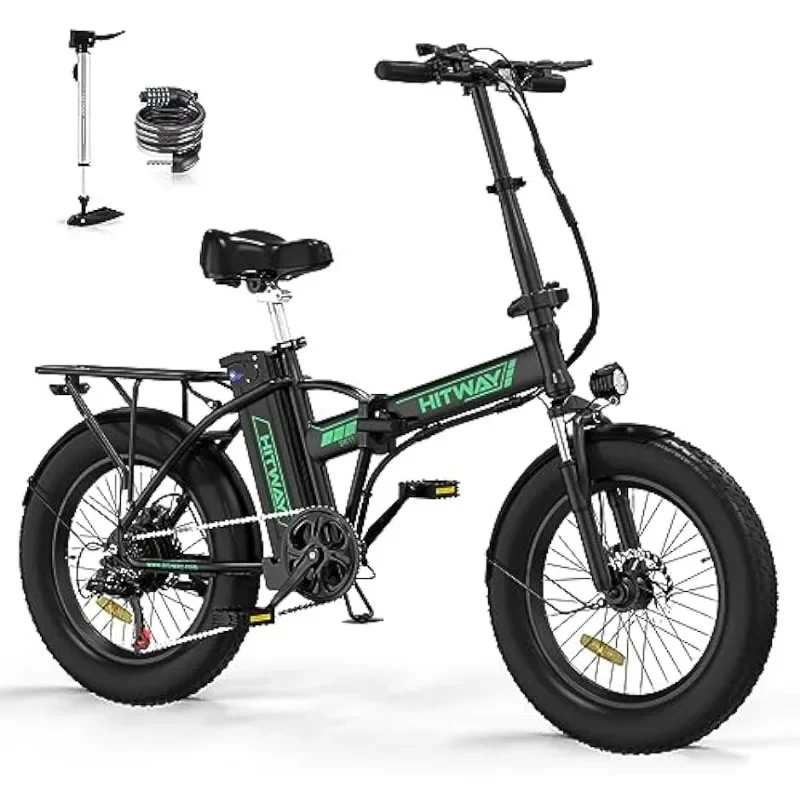 

HITWAY Foldable Electric Bike for Adults, 20" x 4.0 Fat Tire Ebike with 750W Motor, 48V/15Ah, 7-Speed Electric Bicycle