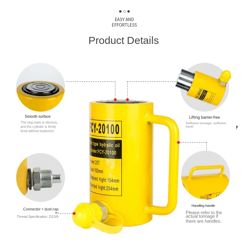 Short Type Hydraulic Cylinder RSC-1050 Hydraulic Lifting Jack with CP-180 Hydraulic Manual Pump