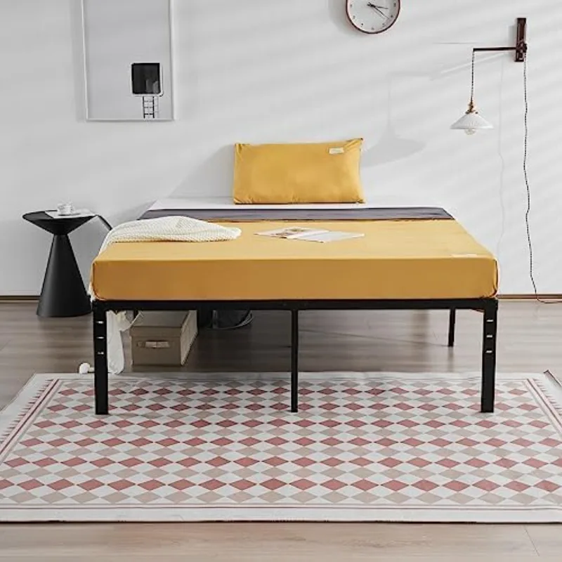 14 Inch Metal Platform Full Bed Frame, Double Bed Base Mattress Foundation Replacement,Heavy Duty Steel Slat Support,No
