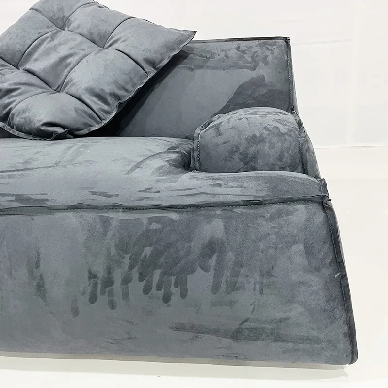 أريكة قماشية ذات صف مستقيم من الجلد الإيطالي البسيط