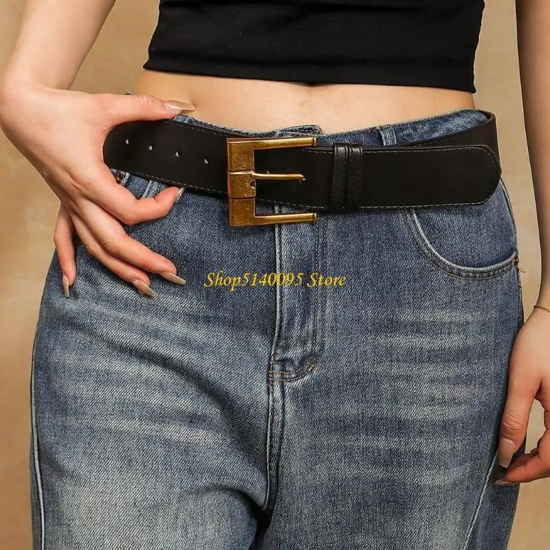 Dxae Western Square Buckles Wide eo Belt cho các bộ trang phục khác nhau để trang phục áo len quần trang trí cho hàng ngày
