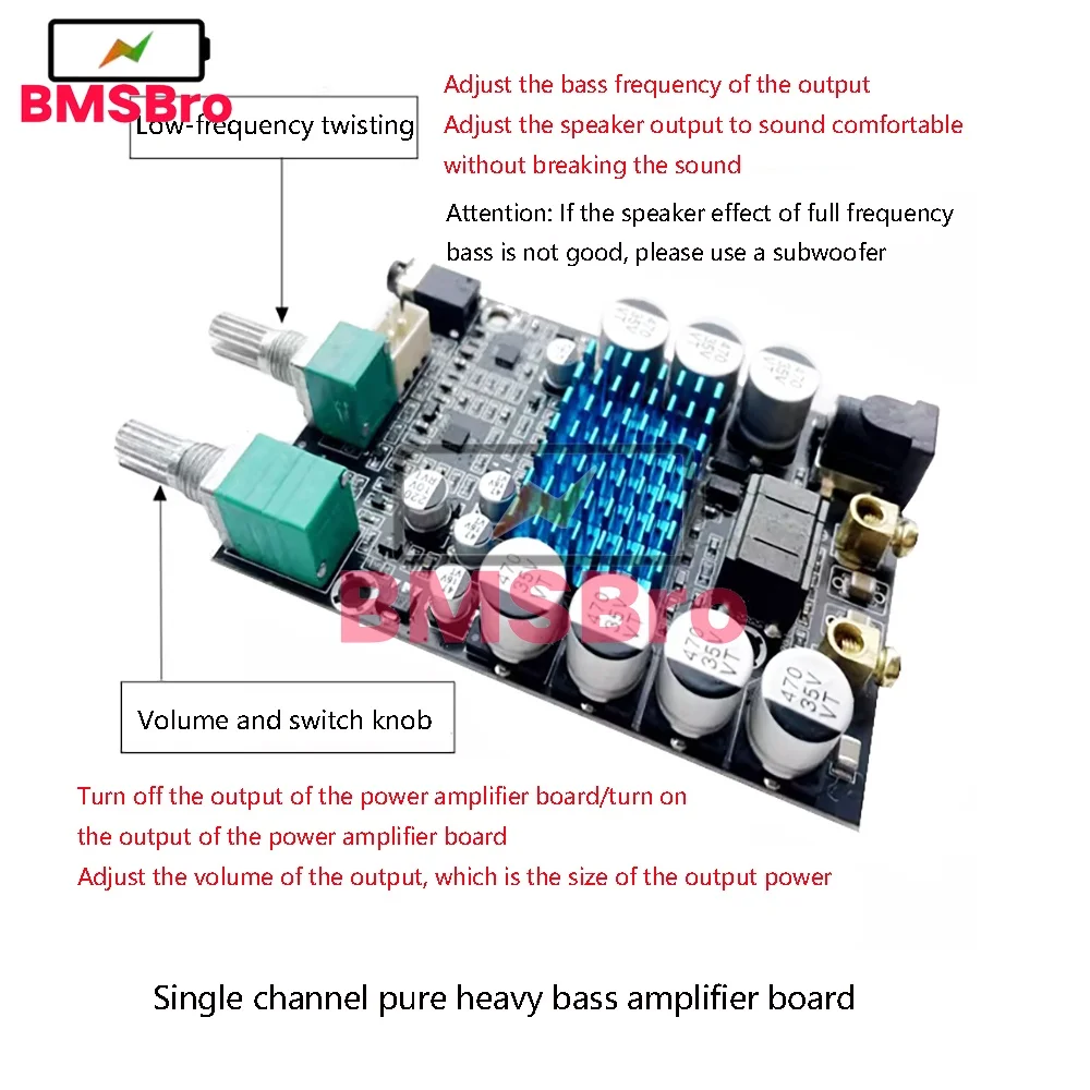 

Плата усилителя мощности для сабвуфера 120 Вт TPA3116D2, моно-канальный регулируемый усилитель Super Bass, DC 12-24В для домашнего кинотеатра и автомобильных динамиков