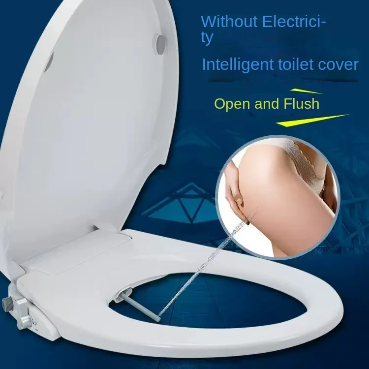 

ntelligent Flushing Toilet Cover Female Washing Buttocks Seat Non-electrical Cleaning Stool Cover Toilet Lid with Bidet Washing