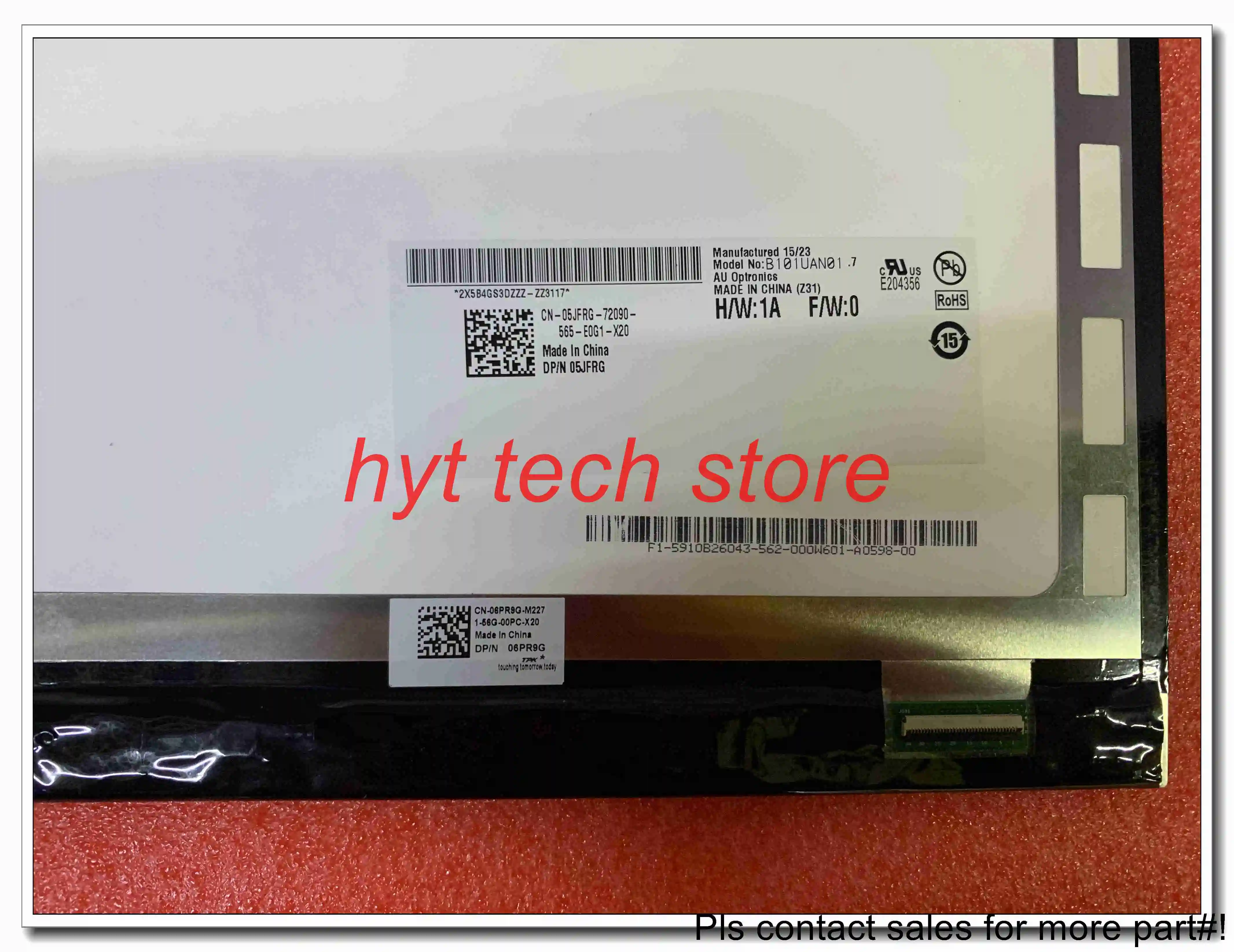 B101UAN01.7 HW1A (AUO17D8)  10.1 inch 1920*1200  Original LCD Panel, ready in stock