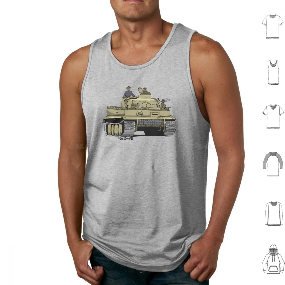 The Dogs Of War : Tiger Tank Tank Tops Print Cotton Dog War Hound German Shepherds Vector World War 2 Tank Havoc Ww2
