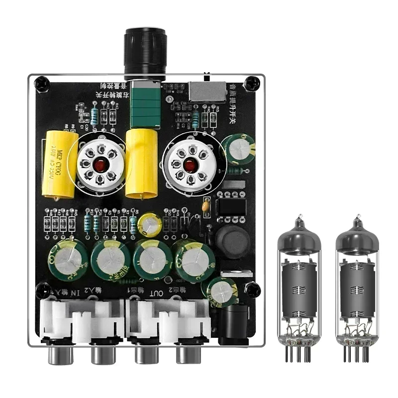 Upgraded 6K4 Tube Preamplifier Amplifiers HiFi Tube Preamp Bile Buffer Auido Amp Speaker Sound Amplifier Home Theater DIY