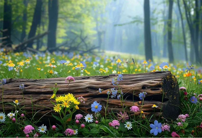 Mehofond Photography Backdrop Easter Wildflowers Newborn Kids Birthday Party Wood Spring Rabbit Nature Forest Background Photo