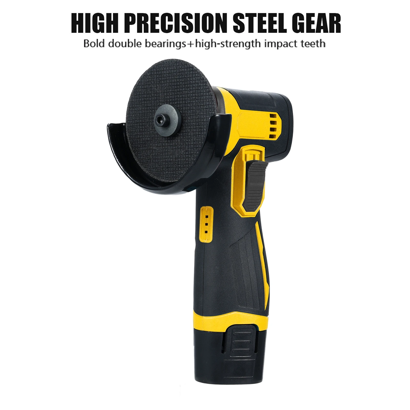 12V Draadloze Borstel Haakse Slijper Kit Slijpschijf 3 Inch/76 Mm Lichtgewicht Haakse Slijper Tool 2 Stuks lithium-Ion Batterij Oplader