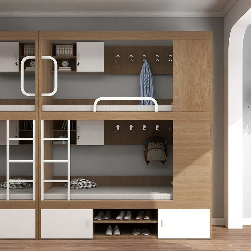 # Modern Metal Capsule Hotel Bed Separate Space Apartment Dormitory Bunk Bedroom Storage Rack For Homestay