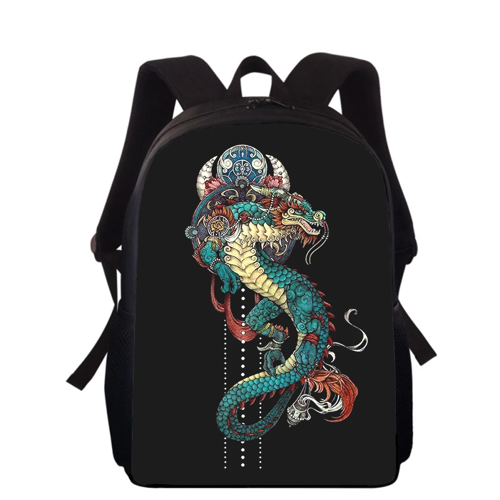 Loong CHINA Chinese dragon 15” 3D Print Kids Backpack Primary School Bags for Boys Girls Back Pack Students School Book Bags