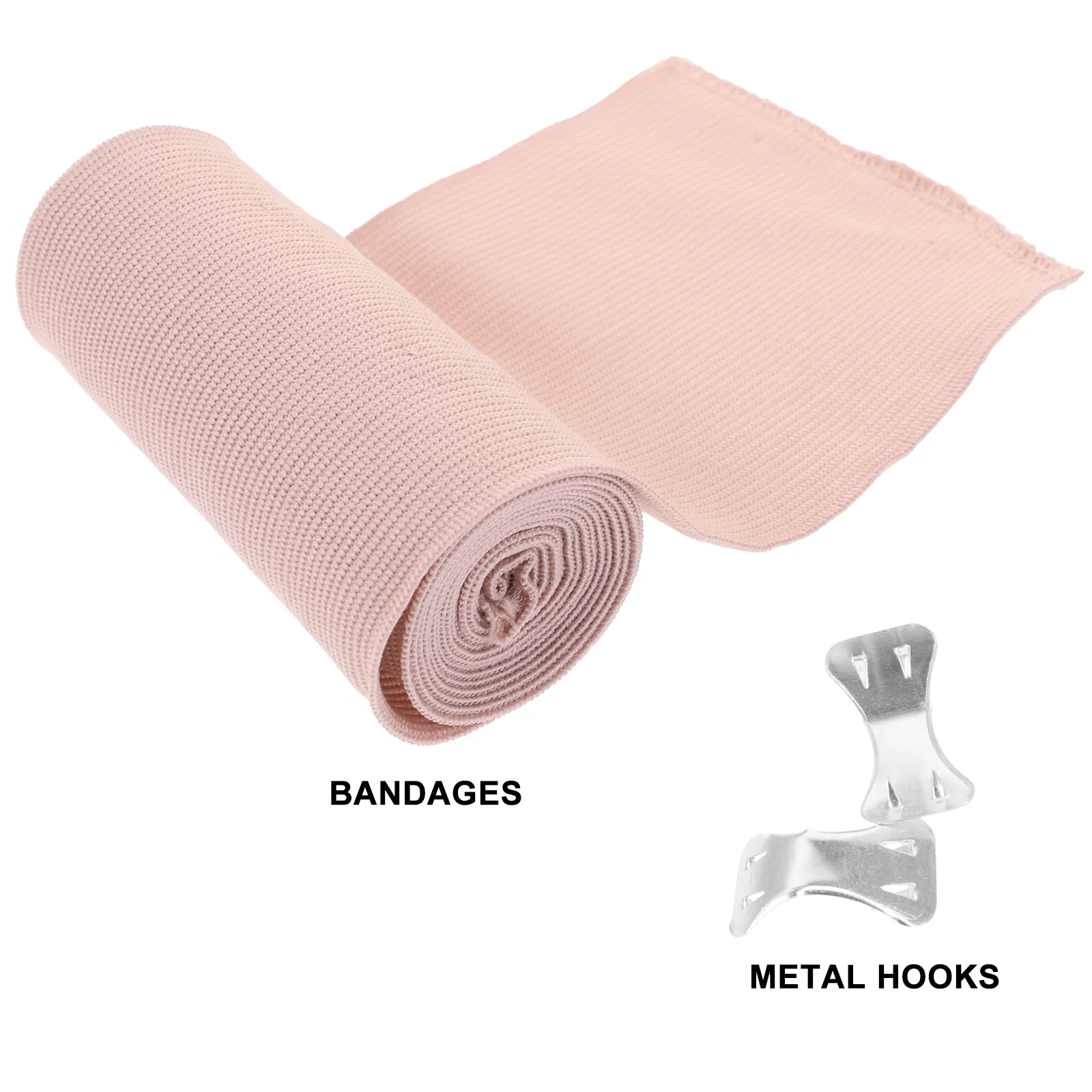 4pcs Elastic Medical Bandages Wrap Compression Roll with Extra Metal Clips Sports Supplies for Ankle Support Arm Leg or Chest In