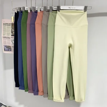 2024 여성용 요가 레깅스, 스포티 타이트 하이 웨이스트, 심리스 스포츠, 체육관 레깅스, 운동 피트니스 복장, 운동복 바지 